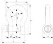 G-4161 Green Pin Standard Shackles Technical Drawing